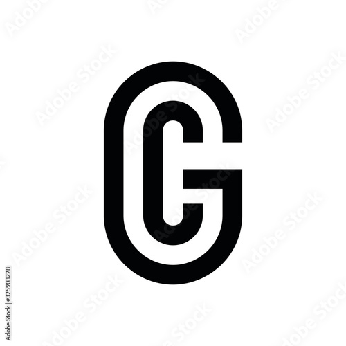 GC G C initial letter logo design icone