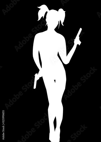 Frau mit Waffen