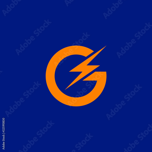 G letter logo with flash bolt icon incorporated