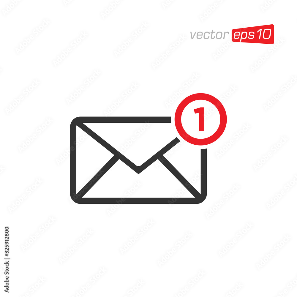 Notification Message or Email Icon Logo Design Notification Message or Email Icon Logo Design