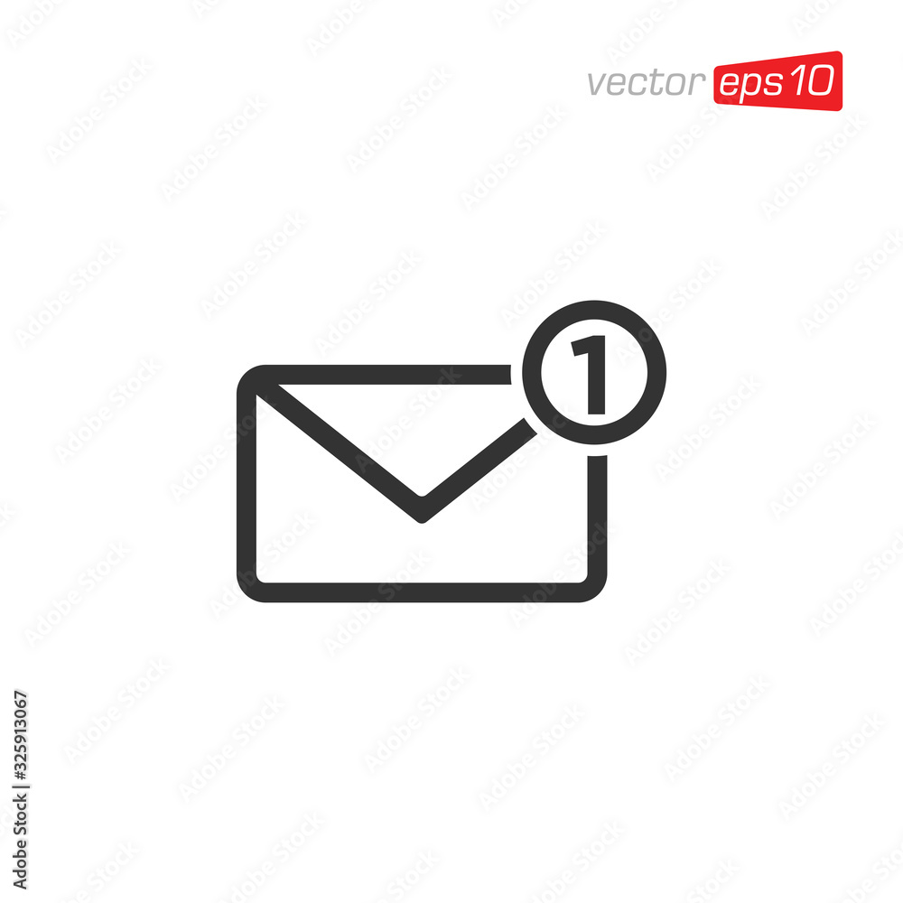 Notification Message or Email Icon Logo Design Notification Message or Email Icon Logo Design