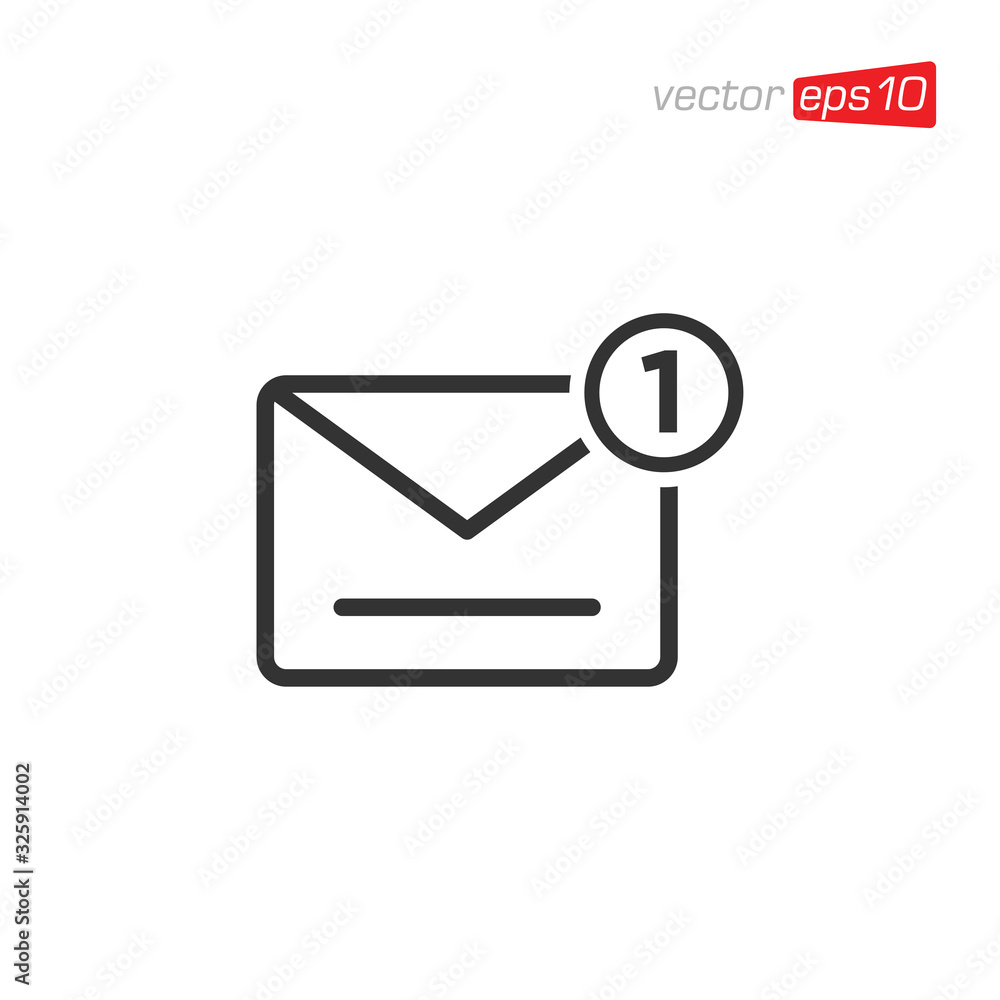 Notification Message or Email Icon Logo Design Notification Message or Email Icon Logo Design