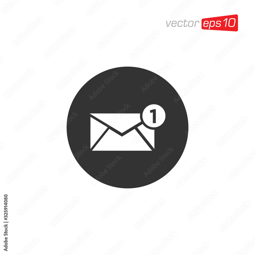 Notification Message or Email Icon Logo Design Notification Message or Email Icon Logo Design