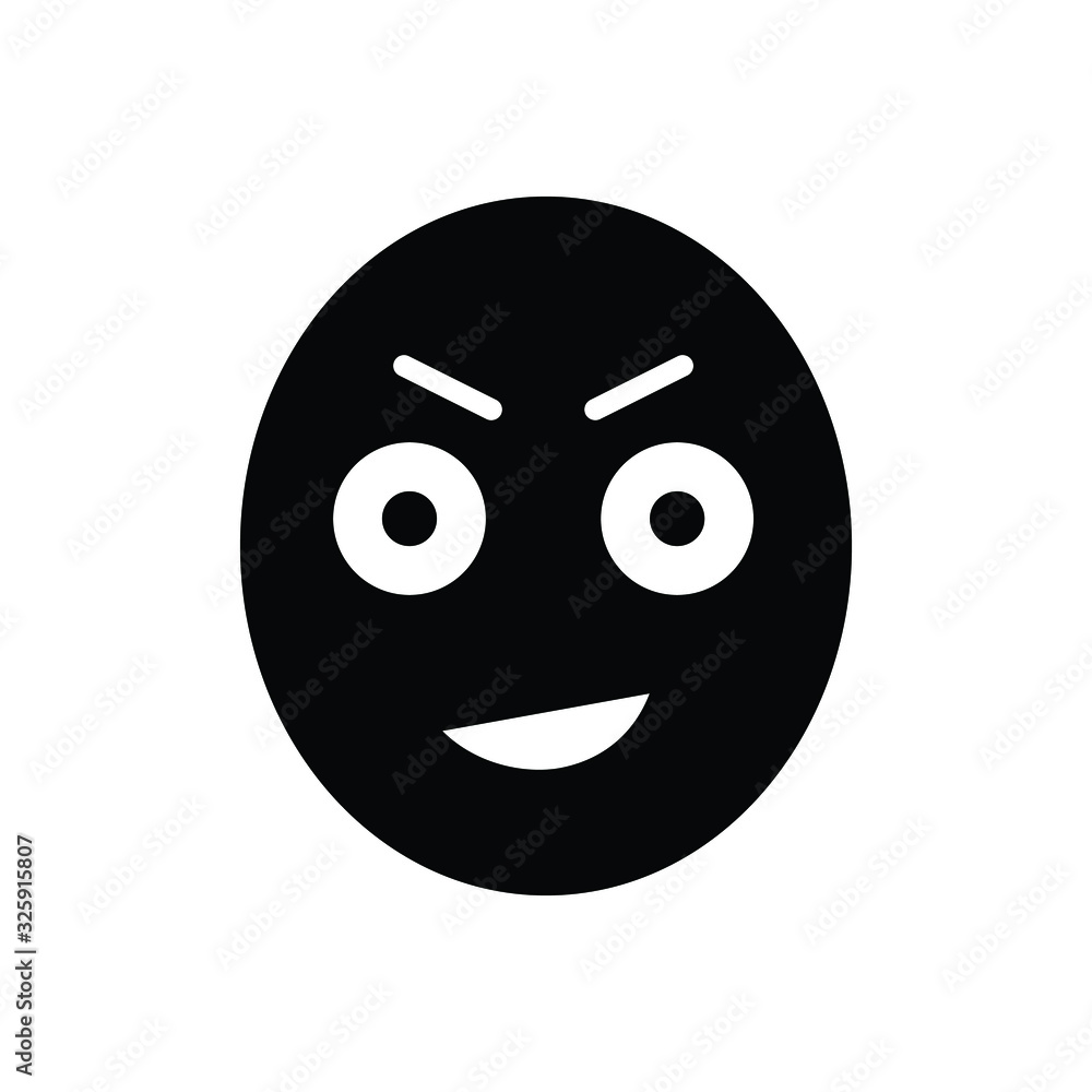 Fototapeta premium Black solid icon for emoji