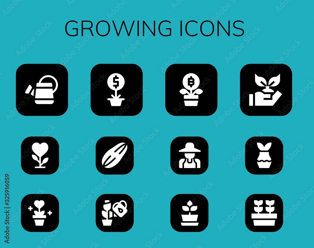 growing icon set growing icon set