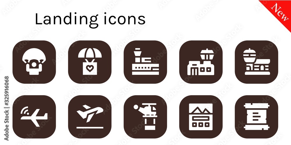landing icon set landing icon set