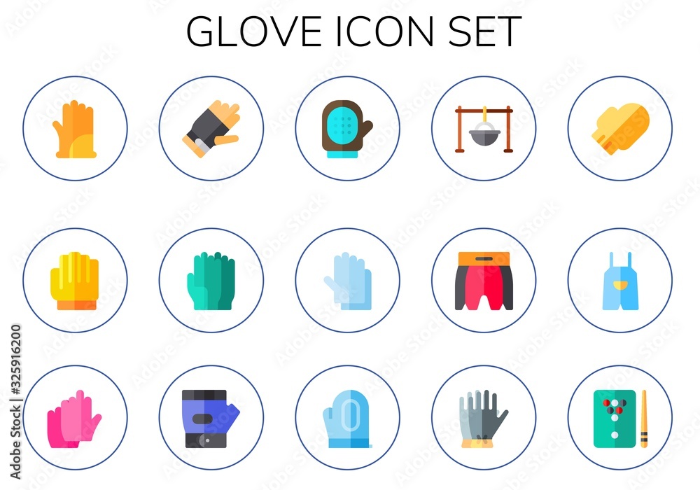 Modern Simple Set of glove Vector flat Icons Modern Simple Set of glove Vector flat Icons