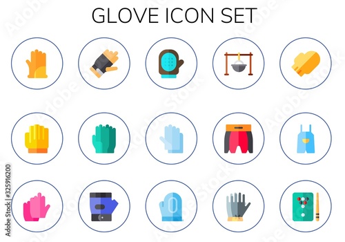 Modern Simple Set of glove Vector flat Icons