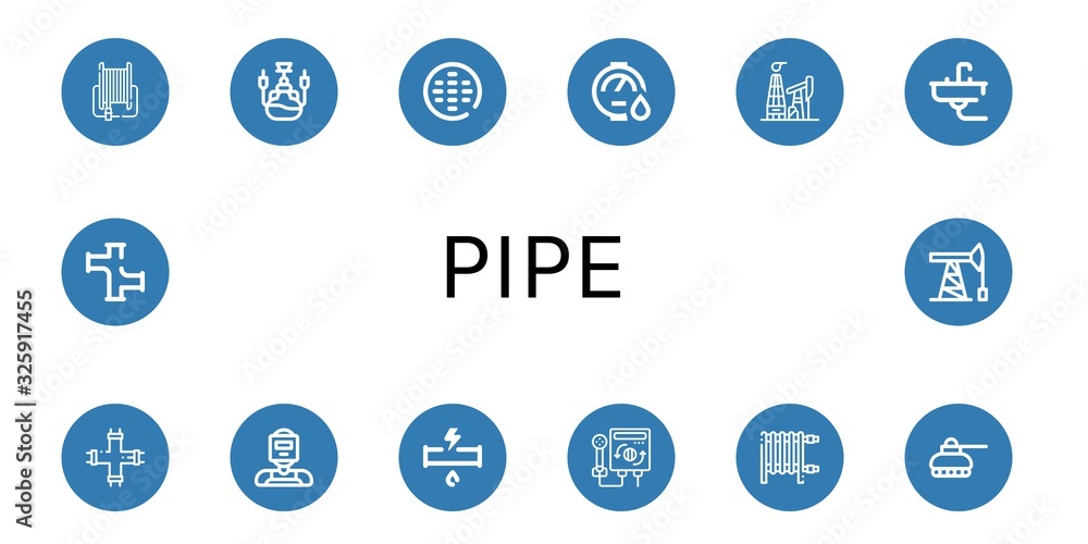 Set of pipe icons Set of pipe icons