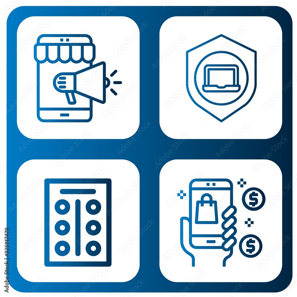 cellphone simple icons set cellphone simple icons set