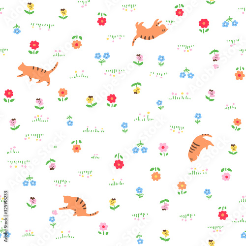 2way お花畑　猫　パターン