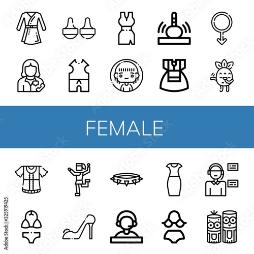 Set of female icons