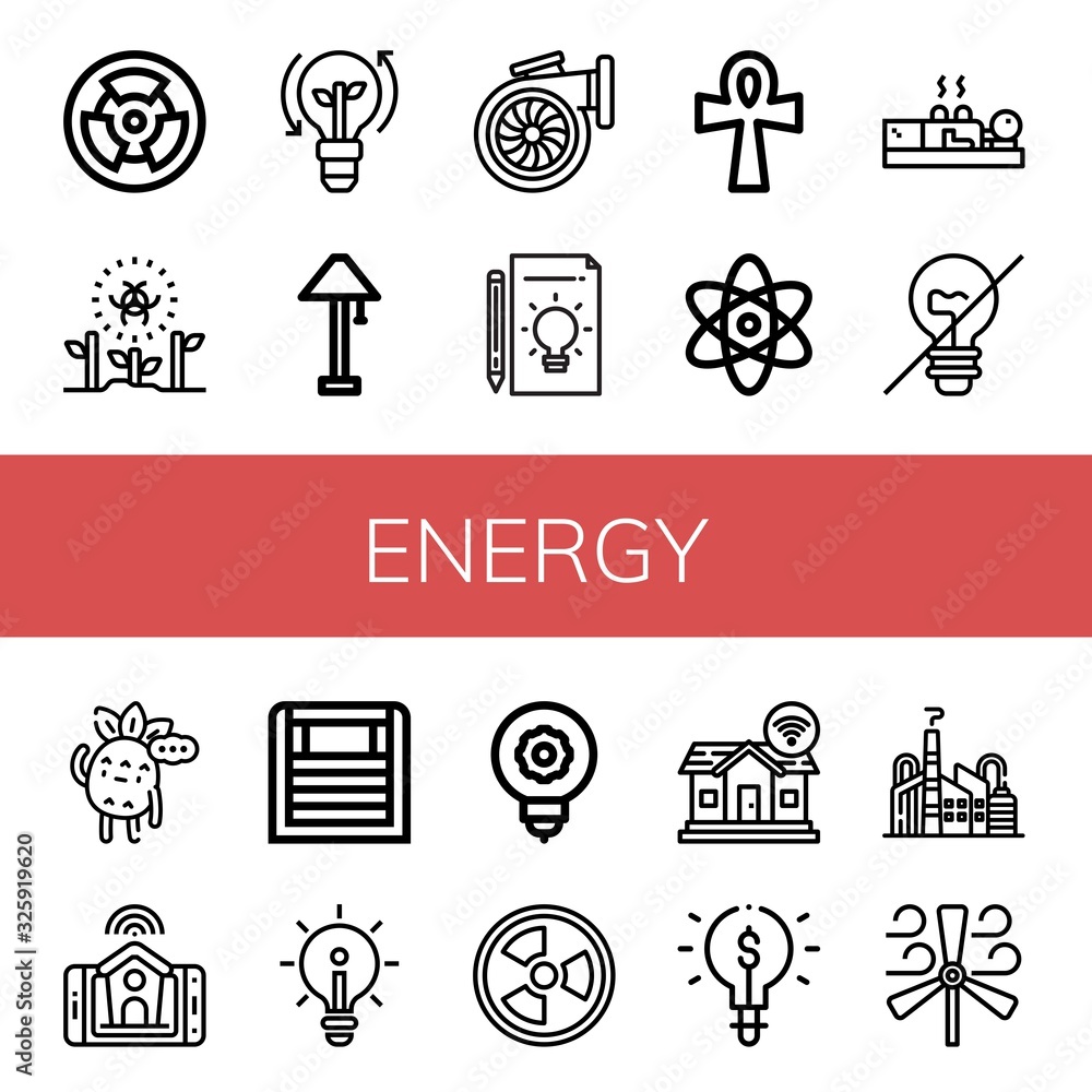 energy simple icons set energy simple icons set