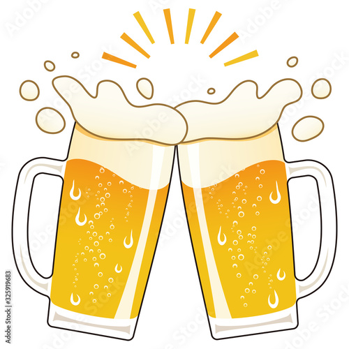乾杯　ビール　ジョッキ