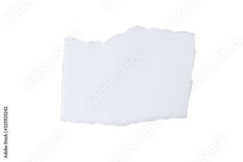 white torn paper on white background. 