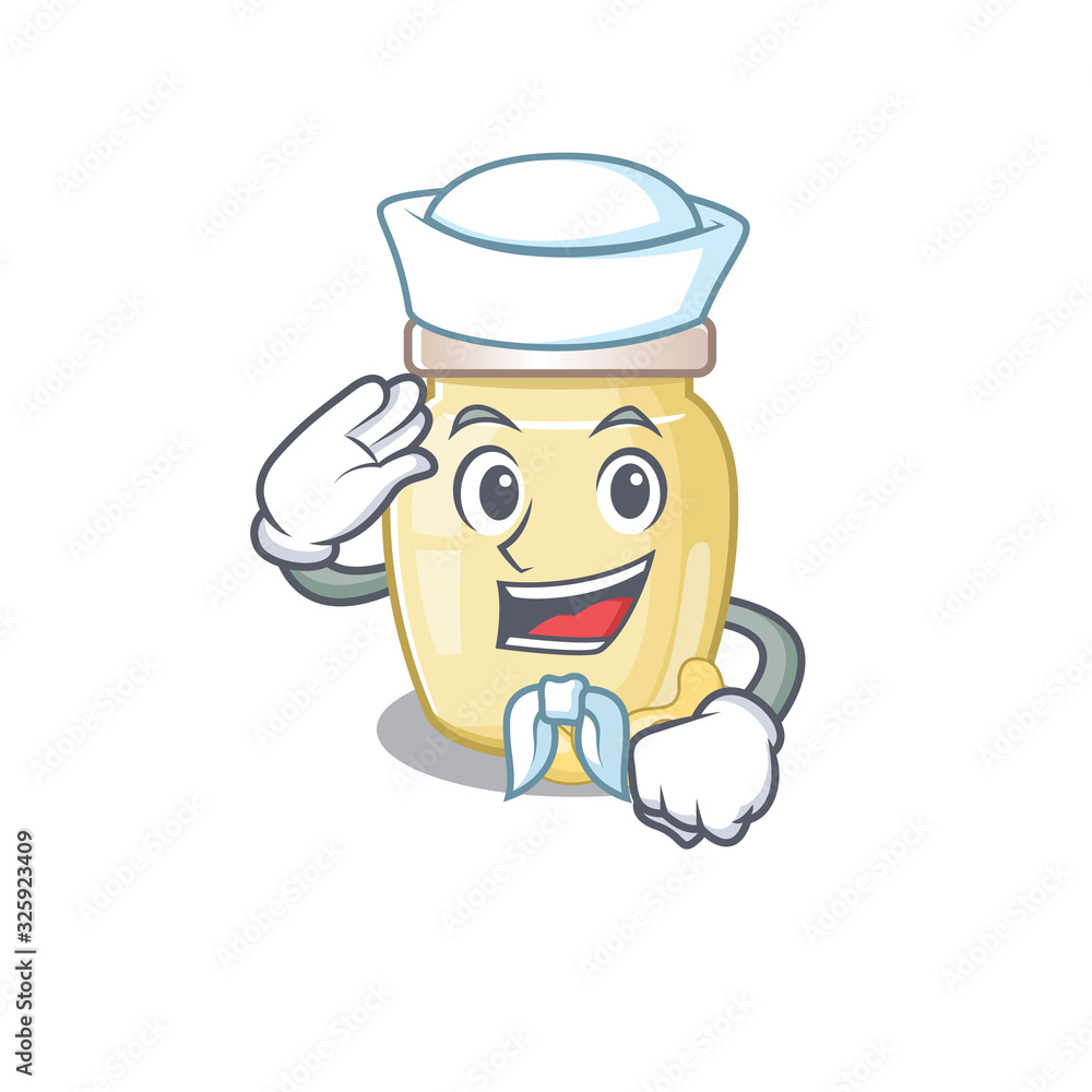 Cashew butter cartoon concept Sailor wearing hat Cashew butter cartoon concept Sailor wearing hat