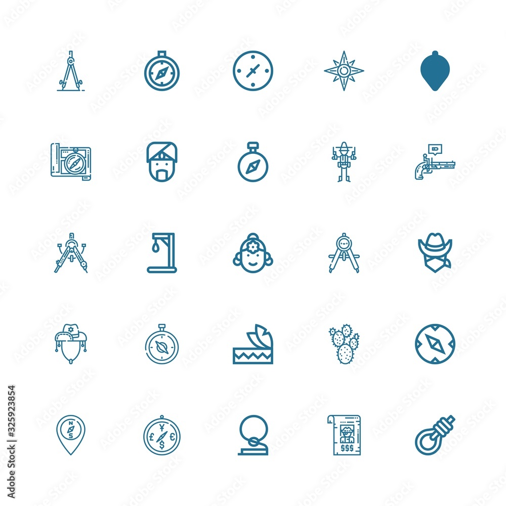 Editable 25 west icons for web and mobile