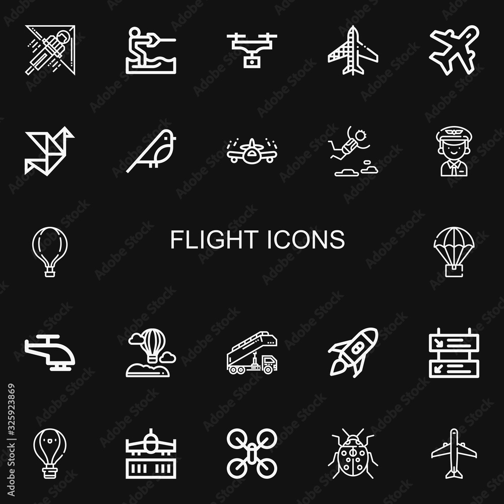 Editable 22 flight icons for web and mobile Editable 22 flight icons for web and mobile