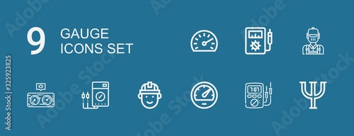 Editable 9 gauge icons for web and mobile