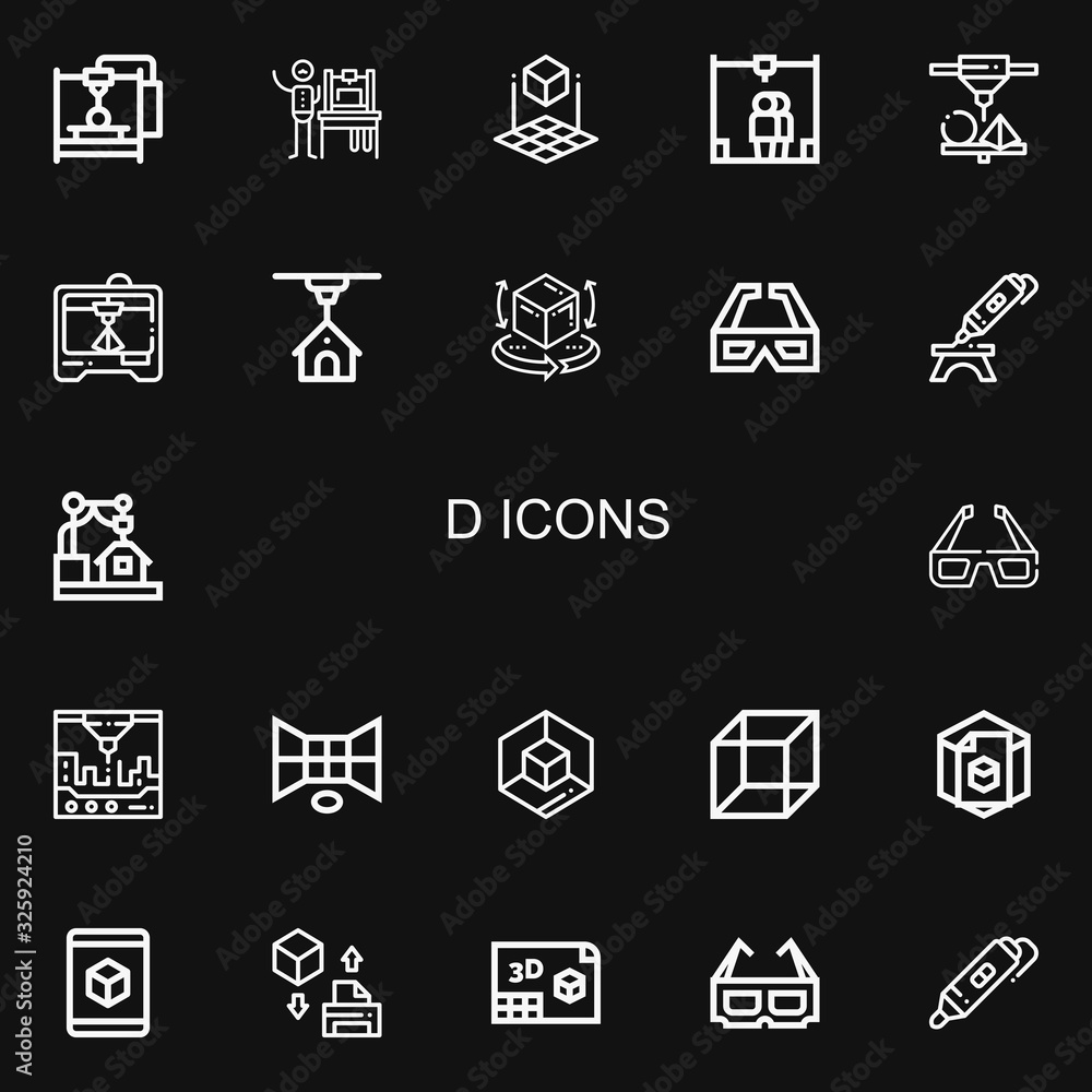 Editable 22 d icons for web and mobile