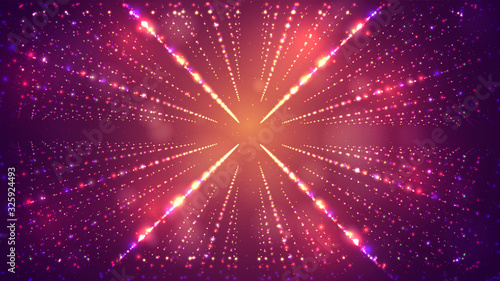 Bright vector infinity background with flashes of stars.