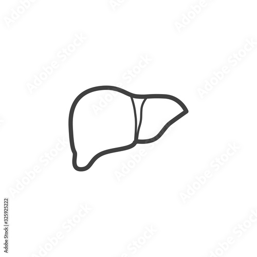 Human liver line icon. linear style sign for mobile concept and web design. Healthy liver outline vector icon. Symbol, logo illustration. Vector graphics