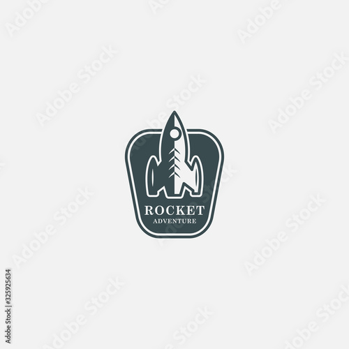 rocket adventure logo vector design sign template
