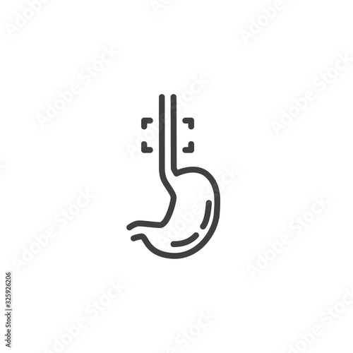 Esophagus line icon. linear style sign for mobile concept and web design. Human stomach outline vector icon. Symbol, logo illustration. Vector graphics