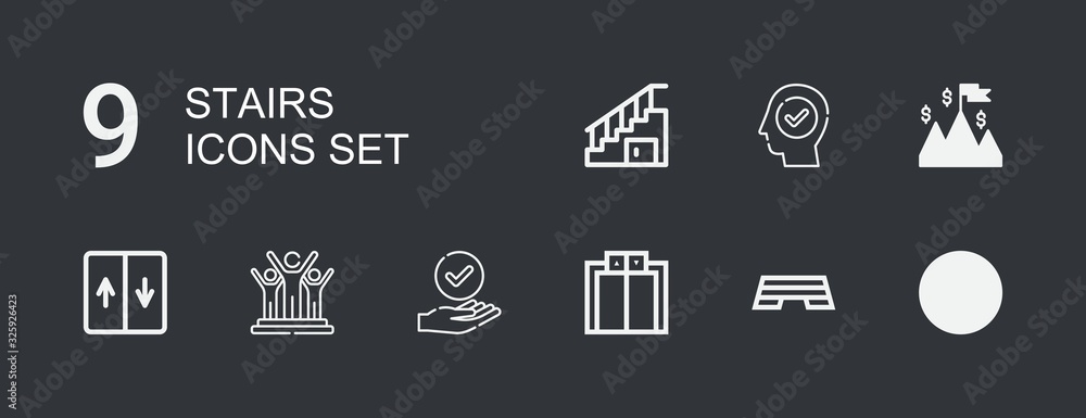 Editable 9 stairs icons for web and mobile Editable 9 stairs icons for web and mobile