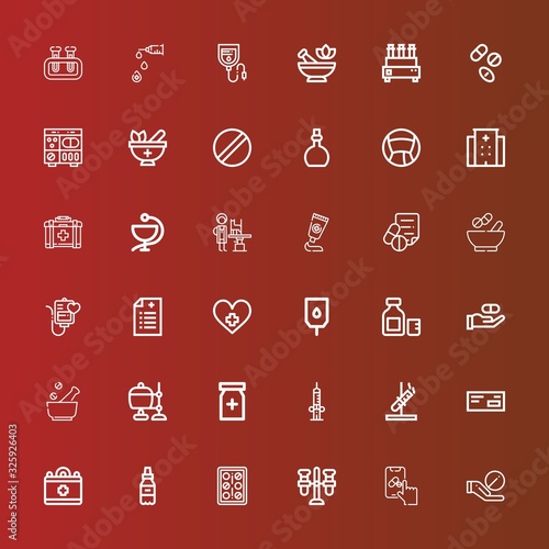 Editable 36 medication icons for web and mobile