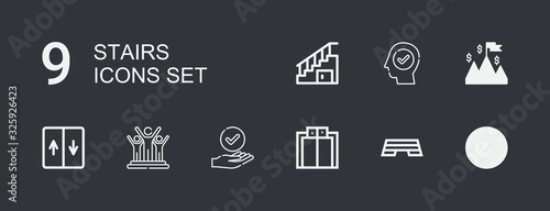 Editable 9 stairs icons for web and mobile