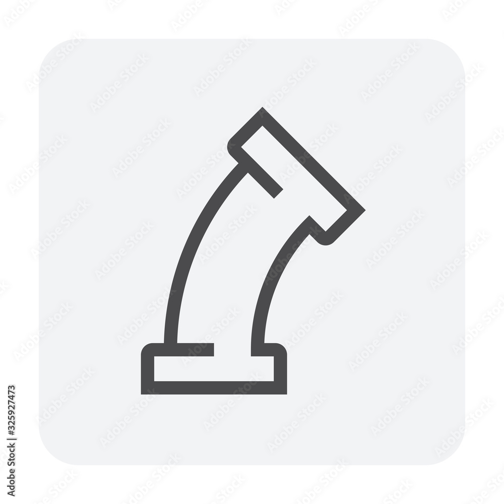 Pipe vector icon. Connection by flange fitting. Part for pipeline construction to transportation water, oil and gas. Also for water supply infrastructure, wastewater treatment, plumbing and irrigation Pipe vector icon. Connection by flange fitting. Part for pipeline construction to transportation water, oil and gas. Also for water supply infrastructure, wastewater treatment, plumbing and irrigation