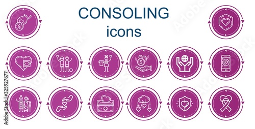 Editable 14 consoling icons for web and mobile