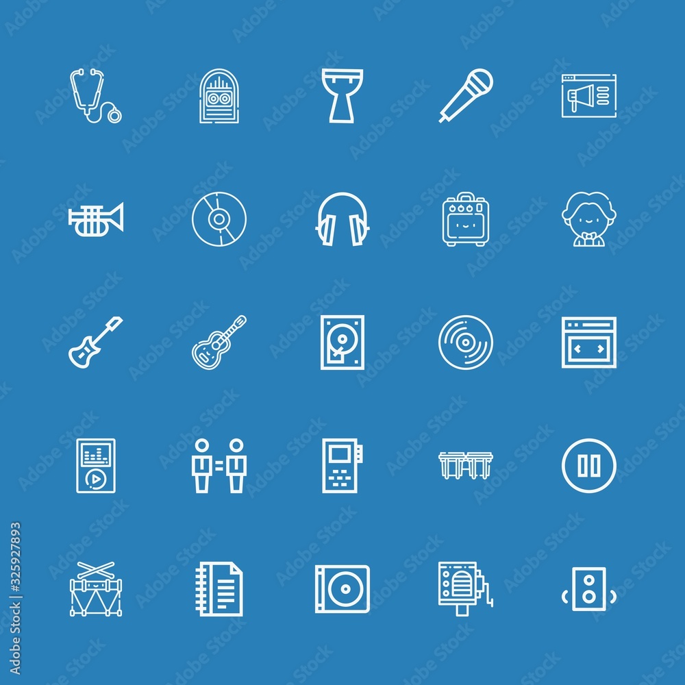 Editable 25 sound icons for web and mobile Editable 25 sound icons for web and mobile