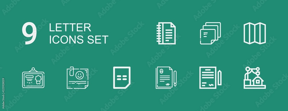 Editable 9 letter icons for web and mobile Editable 9 letter icons for web and mobile