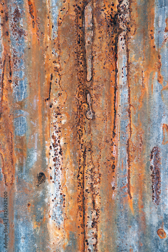 Old zinc sheets texture background, rusty on galvanized metal surface..