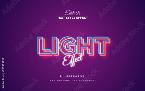 light neon text style effect Premium Vector