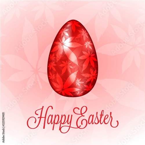 Easter egg with marijuana  leaves vector illustration
