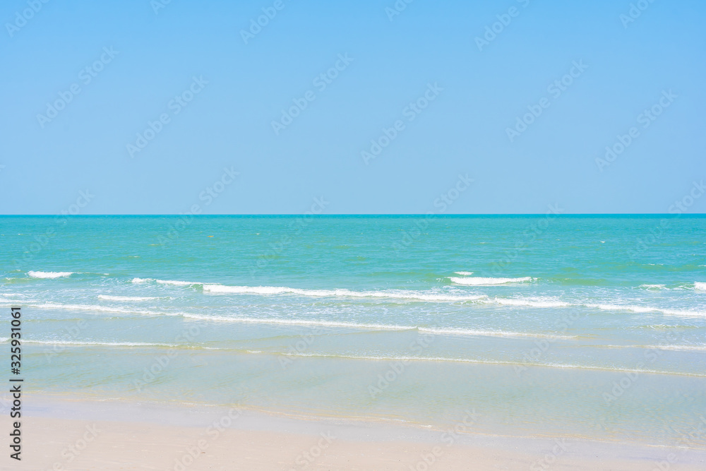 Beautiful tropical nature of beach sea ocean with blue sky Beautiful tropical nature of beach sea ocean with blue sky