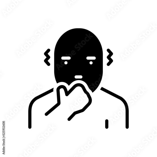 Black solid icon for afraid 