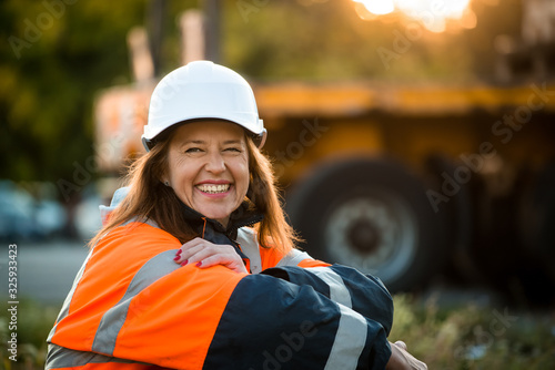Happy in work - senior woman engineer