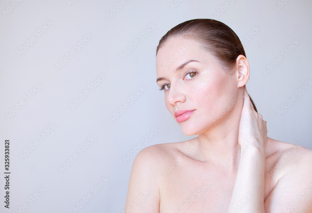 forty year old woman with beautiful skin cares for herself forty year old woman with beautiful skin cares for herself