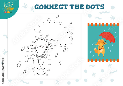 Connect the dots kids mini game vector illustration.