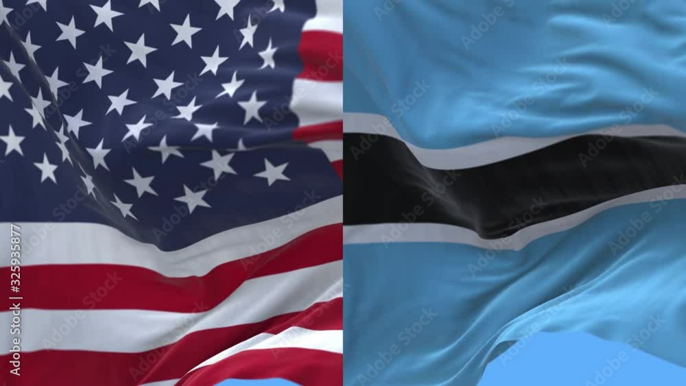 4k seamless United States of America USA and Botswana National flag ...