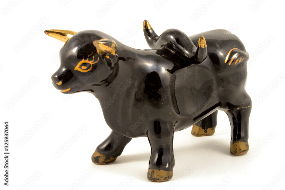 Porcelain Black Bull