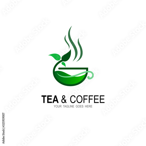 Coffee logo and tea design  Cafe logo   Restaurant icon