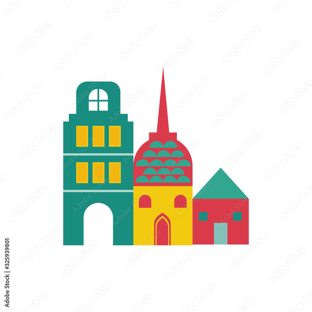 buildings fairytale object isolated icon