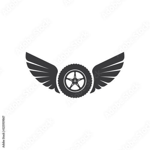 tire wings  icon logo illustration vector template