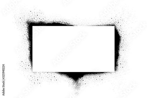 Spray Paint Vector Elements isolated on White Background. Set of  frame and black round ink stains, Lines and Drips Black ink splatters, Ink blots set, Street style.