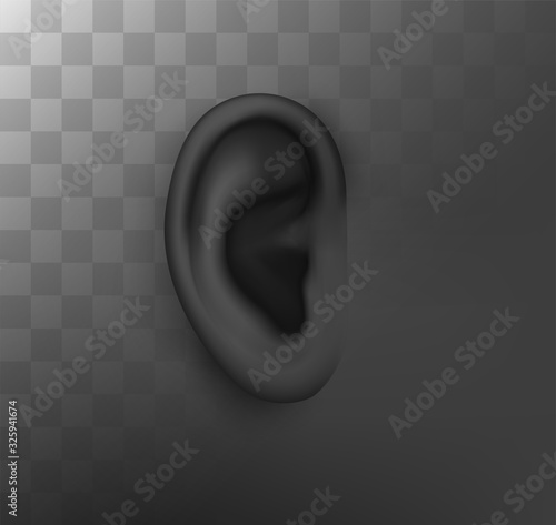 vector human ear. hearing treatment, plastic surgery, implantation